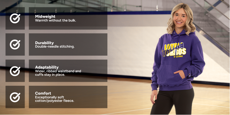 Athlete wearing Powerblend Fleece